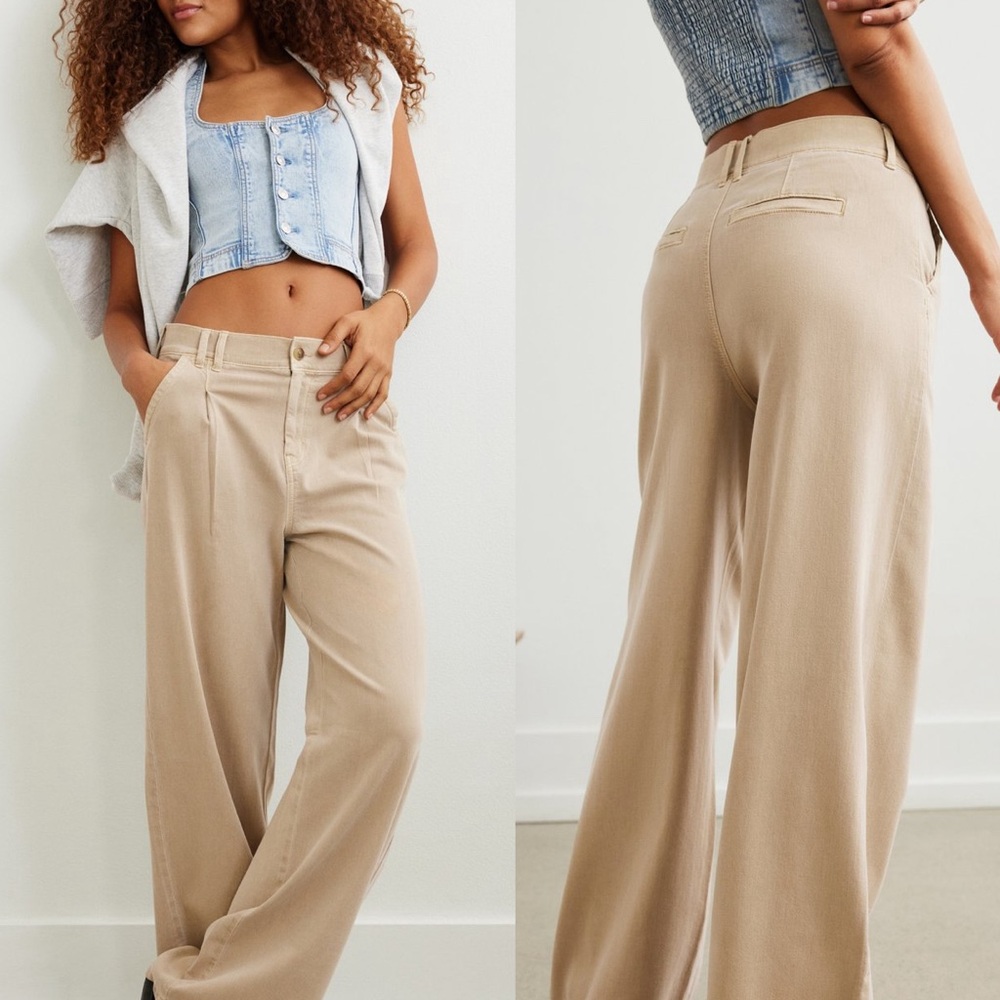 AE Dreamy drape stretch kaki trouser Jean